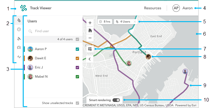 Track Viewer with callouts Track Viewer with callouts
